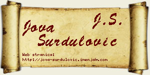 Jova Surdulović vizit kartica
